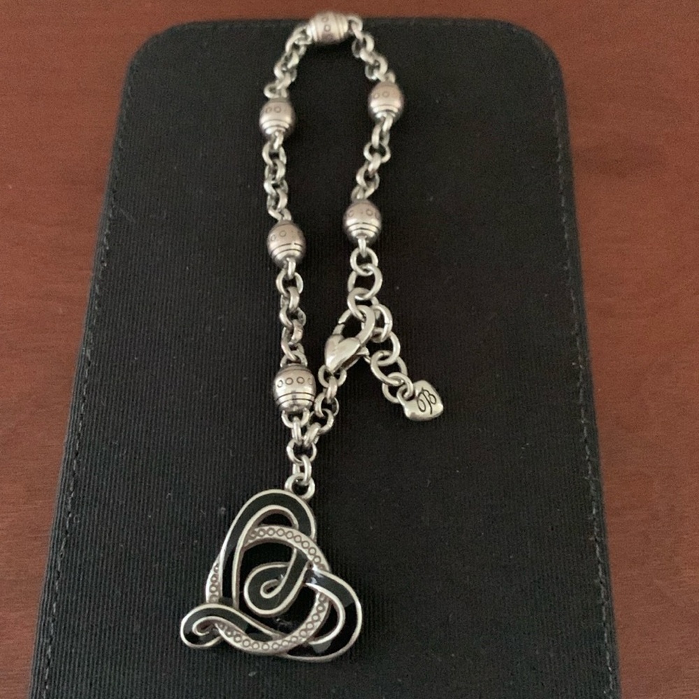 Brighton black and silver heart bracelet